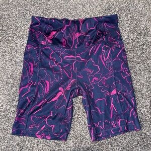 Avia Women's Bike Shorts - Navy and Pink Floral